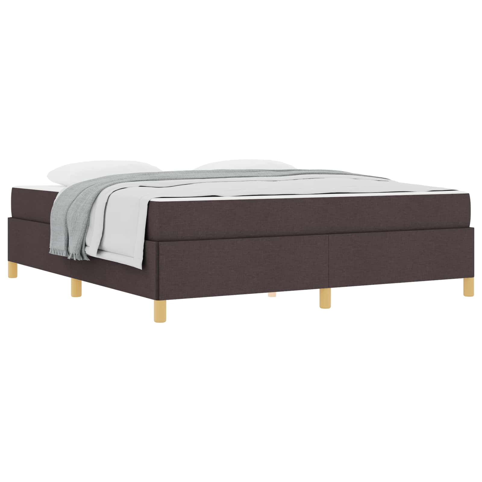 Cadre de lit Marron foncé 180 x 200 cm tissu