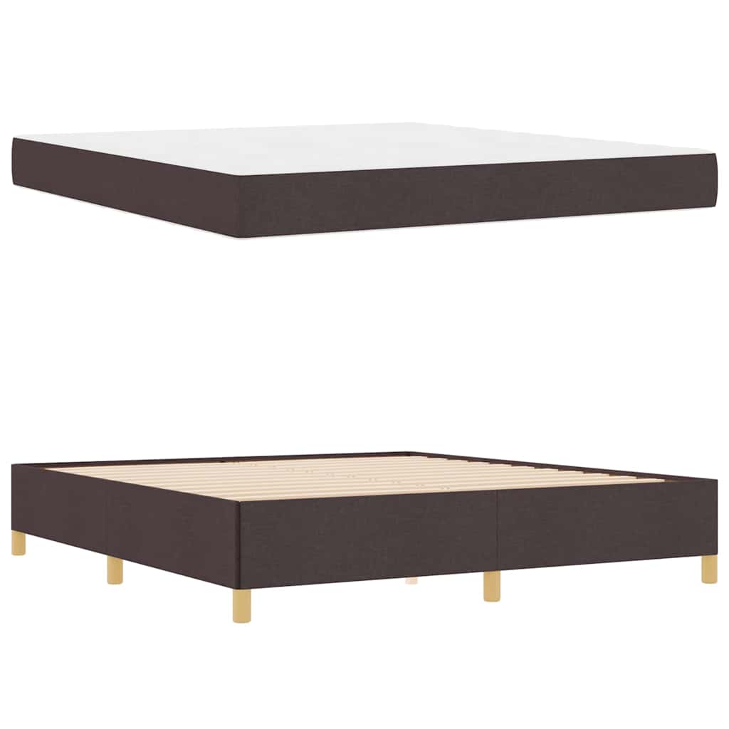 Cadre de lit Marron foncé 180 x 200 cm tissu