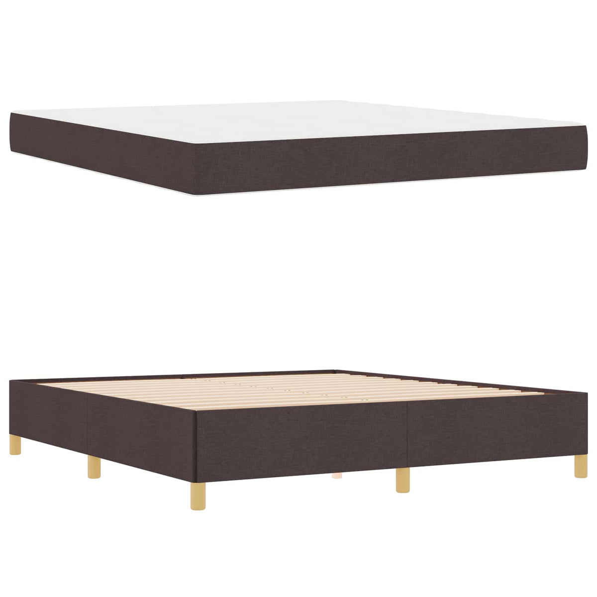 Cadre de lit Marron foncé 180 x 200 cm tissu