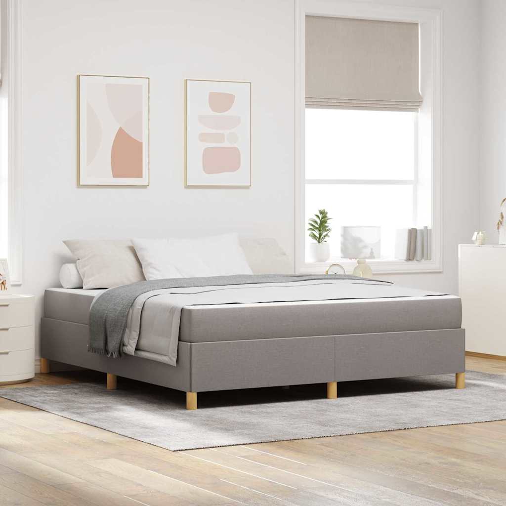 Cadre de lit avec matelas Taupe 180 x 200 cm tissu - XIOS