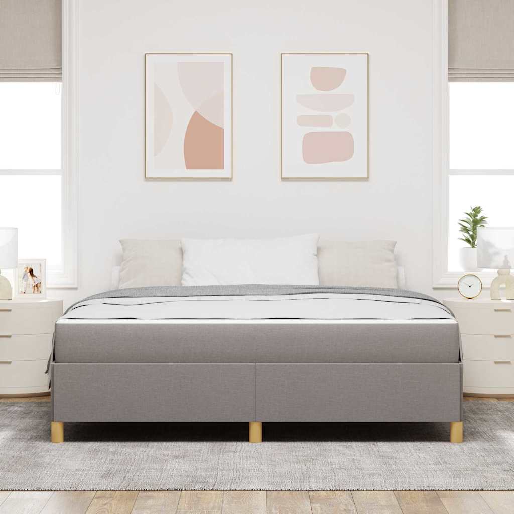 Cadre de lit avec matelas Taupe 180 x 200 cm tissu - XIOS