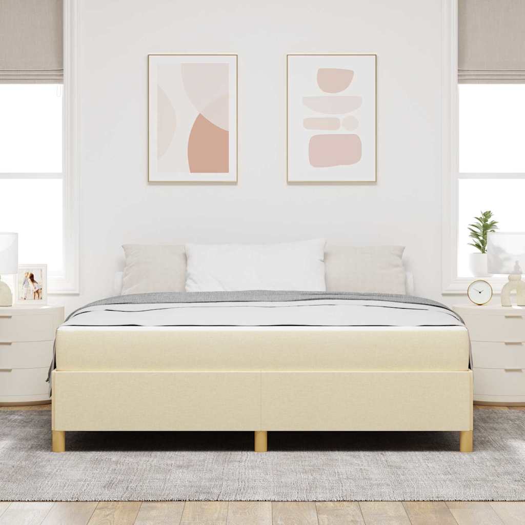 Cadre de lit avec matelas Crème 180 x 200 cm tissu - XIOS