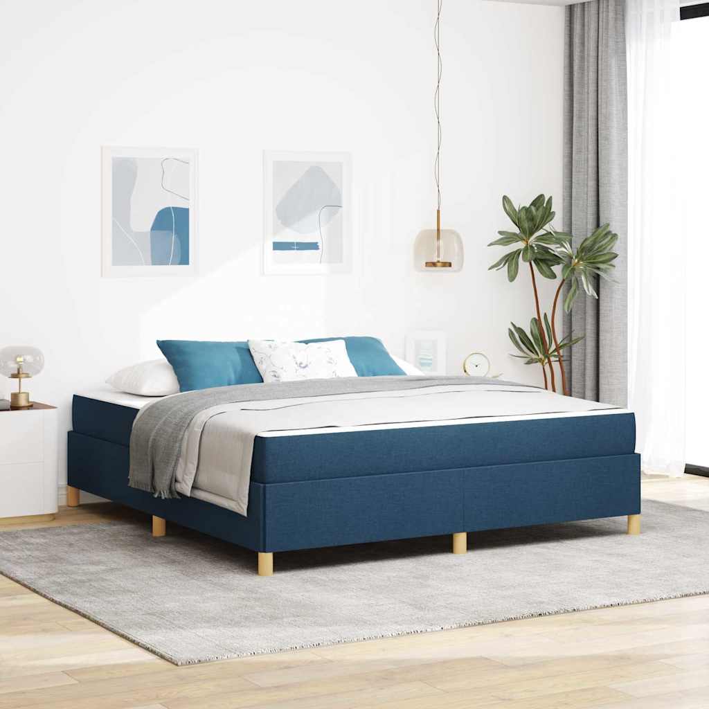 Cadre de lit avec matelas Bleu 180 x 200 cm tissu - XIOS
