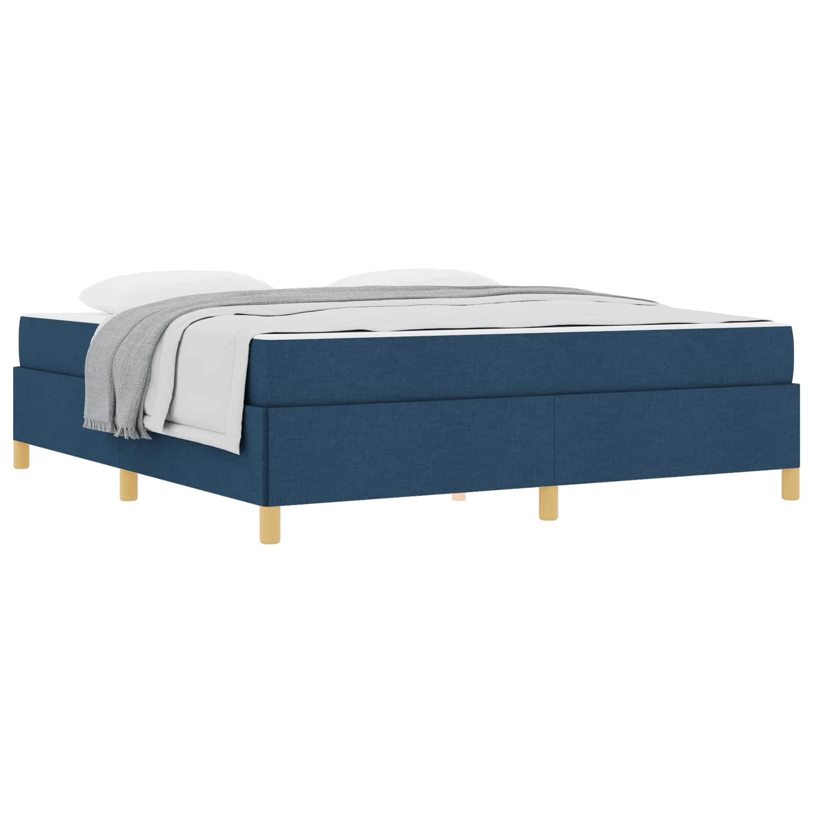 Cadre de lit avec matelas Bleu 180 x 200 cm tissu - XIOS