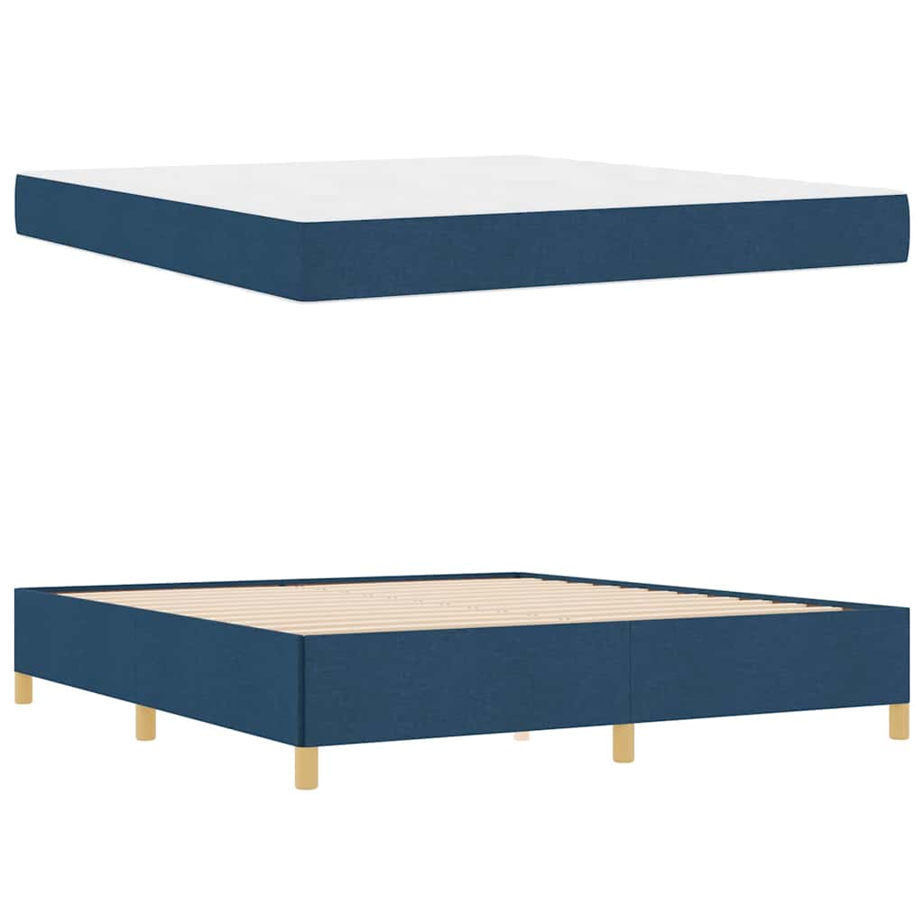 Cadre de lit avec matelas Bleu 180 x 200 cm tissu - XIOS