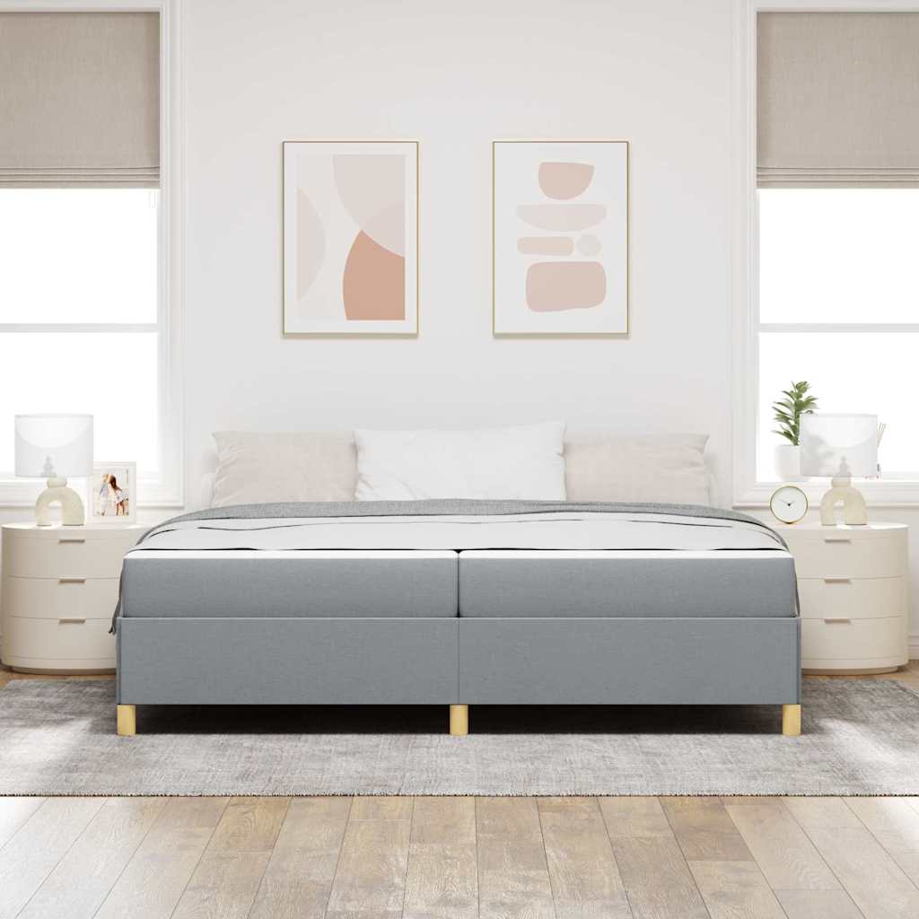Cadre de lit avec matelas Gris clair 200 x 200 cm tissu - XIOS