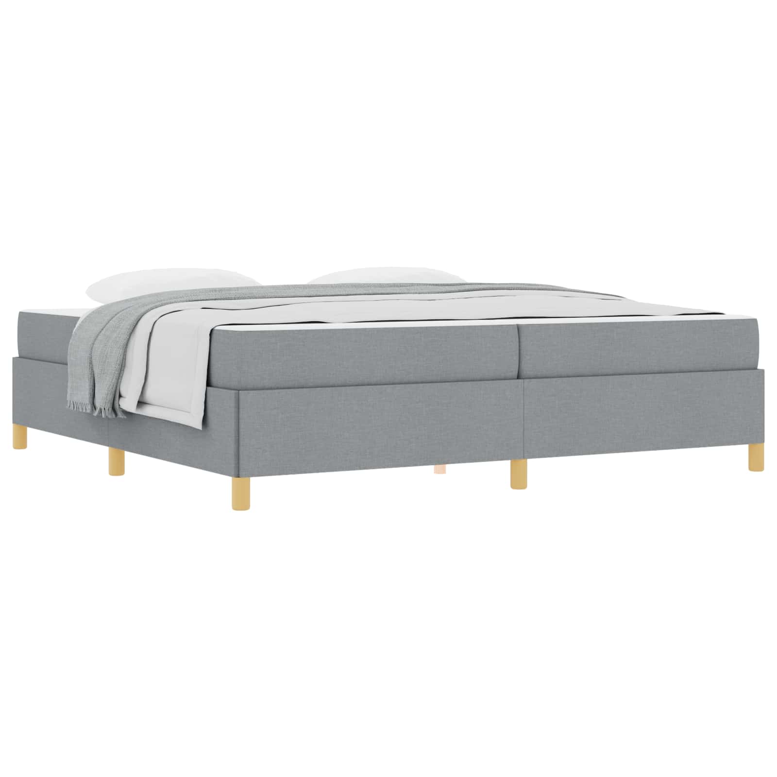 Cadre de lit avec matelas Gris clair 200 x 200 cm tissu - XIOS