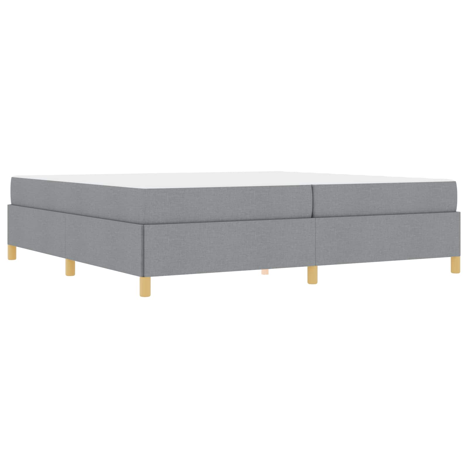 Cadre de lit avec matelas Gris clair 200 x 200 cm tissu - XIOS