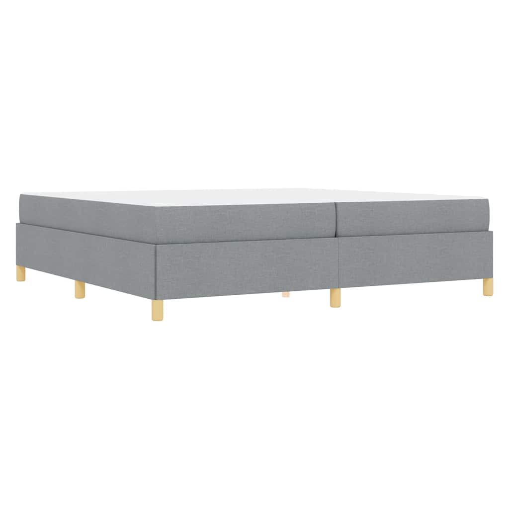 Cadre de lit avec matelas Gris clair 200 x 200 cm tissu - XIOS