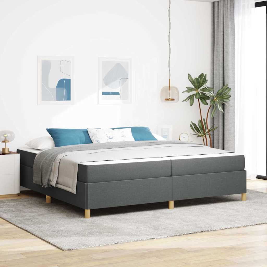 Cadre de lit Gris foncé 200 x 200 cm tissu