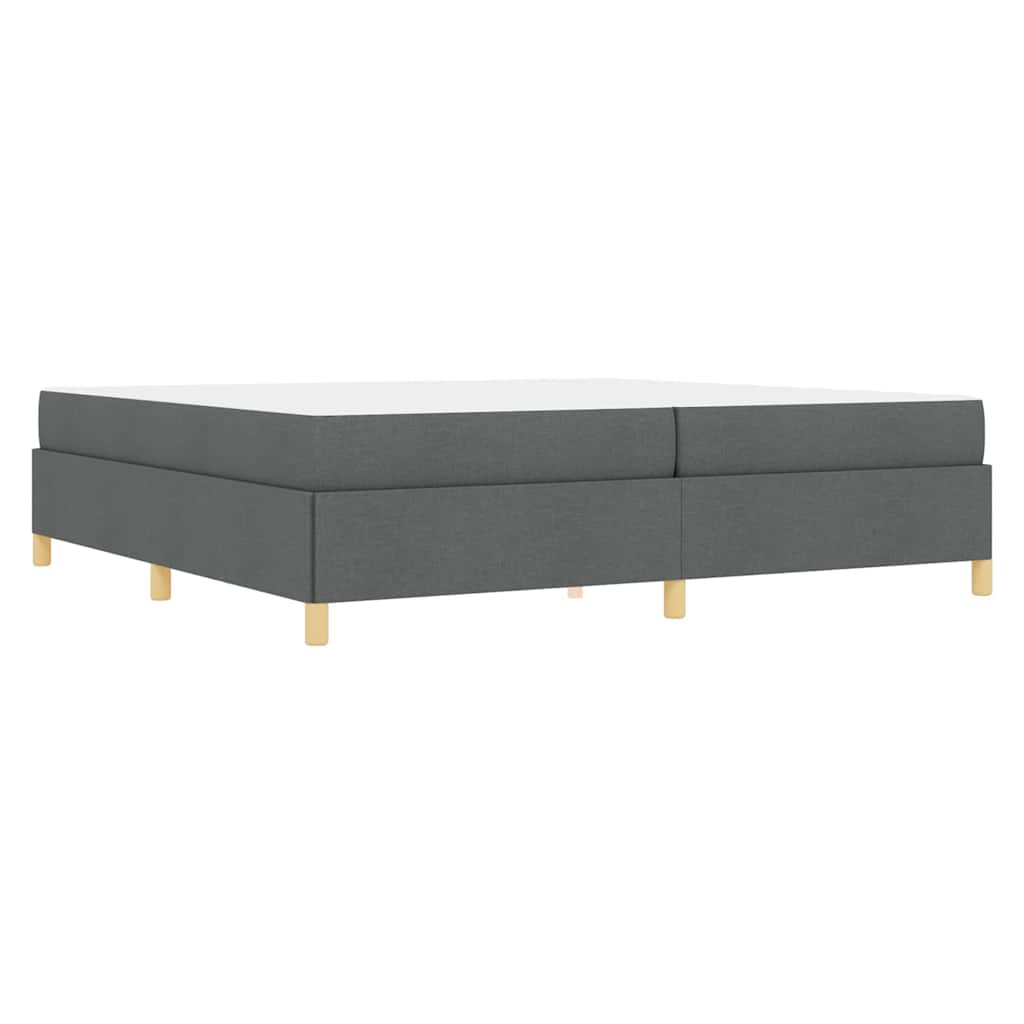 Cadre de lit avec matelas Gris foncé 200 x 200 cm tissu - XIOS
