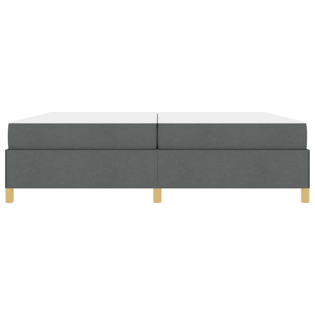 Cadre de lit avec matelas Gris foncé 200 x 200 cm tissu - XIOS