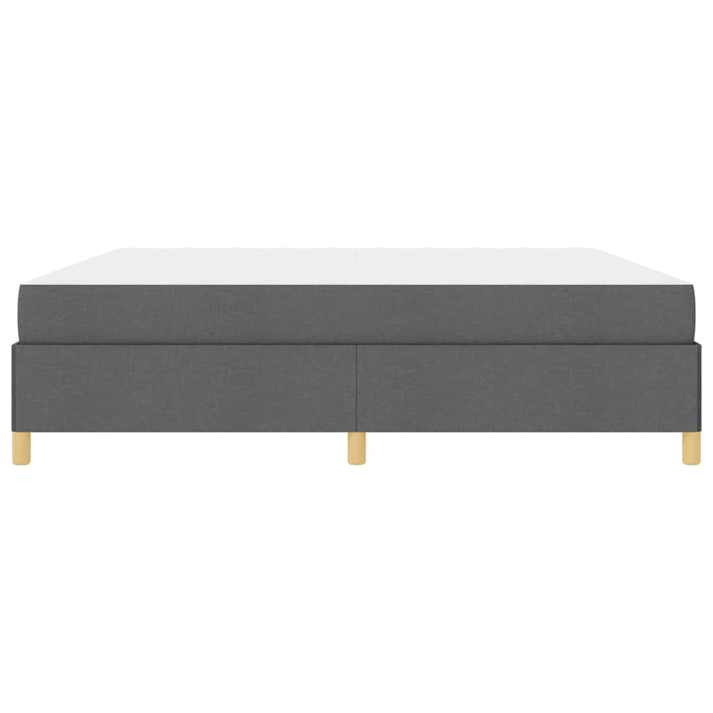 Cadre de lit avec matelas Gris foncé 200 x 200 cm tissu - XIOS