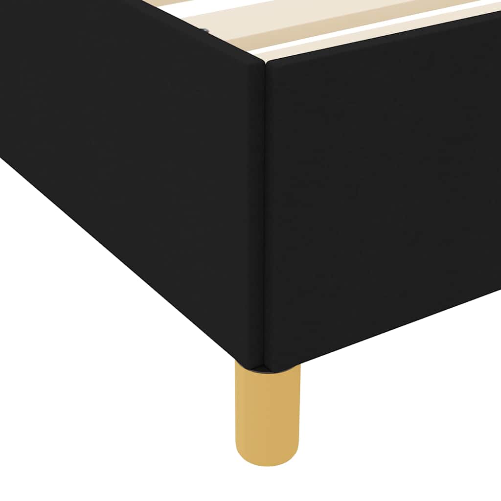 Cadre de lit avec matelas Noir 200 x 200 cm tissu - XIOS