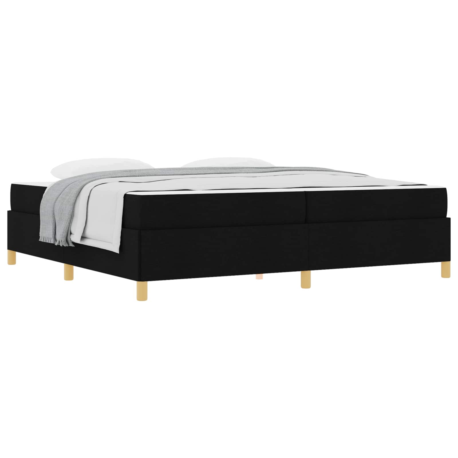 Cadre de lit avec matelas Noir 200 x 200 cm tissu - XIOS