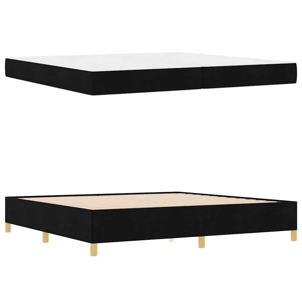 Cadre de lit avec matelas Noir 200 x 200 cm tissu - XIOS