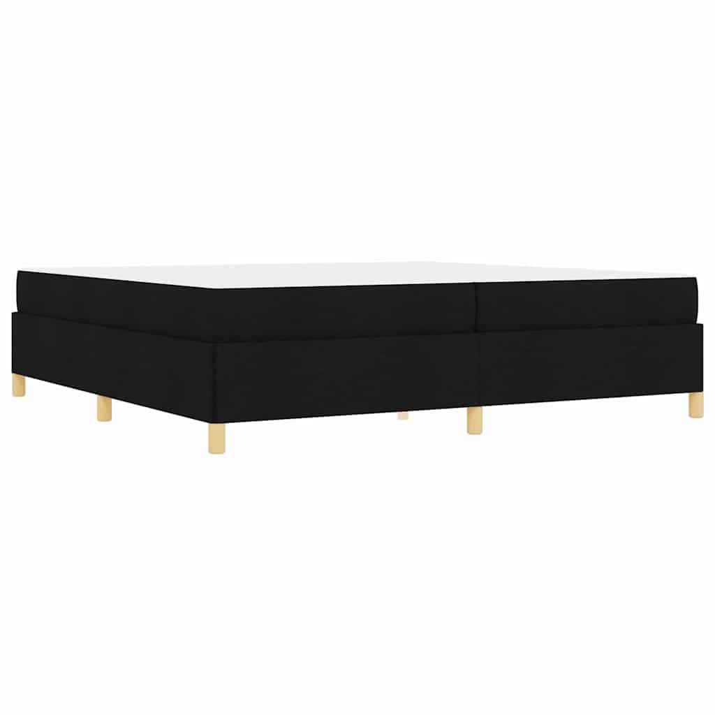 Cadre de lit avec matelas Noir 200 x 200 cm tissu - XIOS