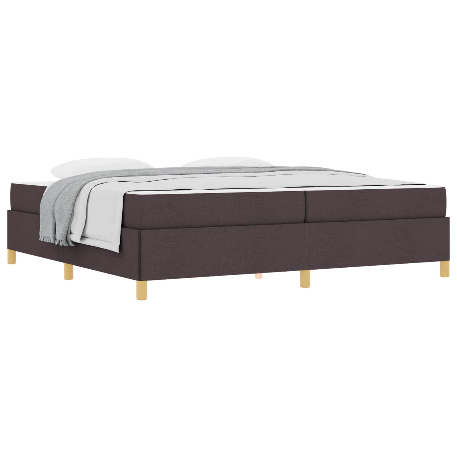 Cadre de lit avec matelas Marron foncé 200 x 200 cm tissu - XIOS