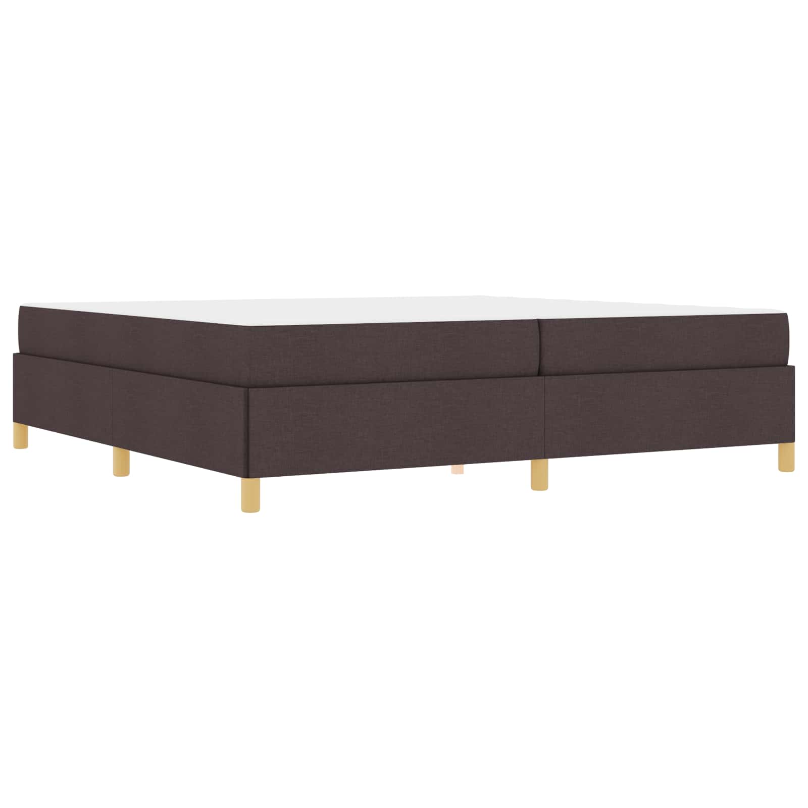 Cadre de lit avec matelas Marron foncé 200 x 200 cm tissu - XIOS