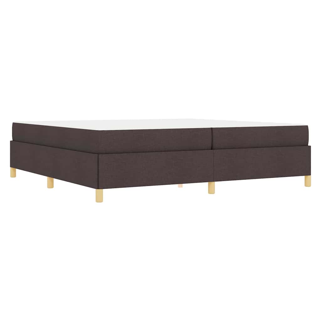 Cadre de lit avec matelas Marron foncé 200 x 200 cm tissu - XIOS
