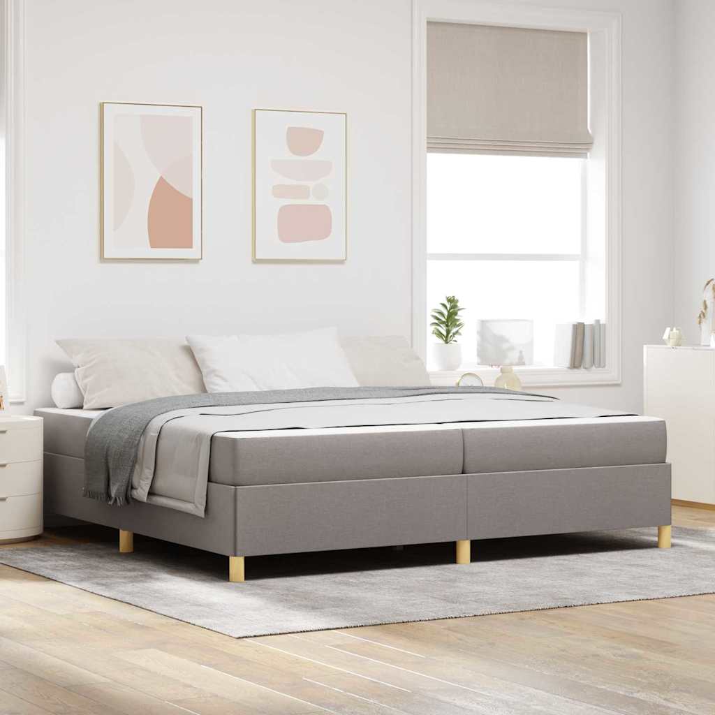 Cadre de lit avec matelas Taupe 200 x 200 cm tissu - XIOS