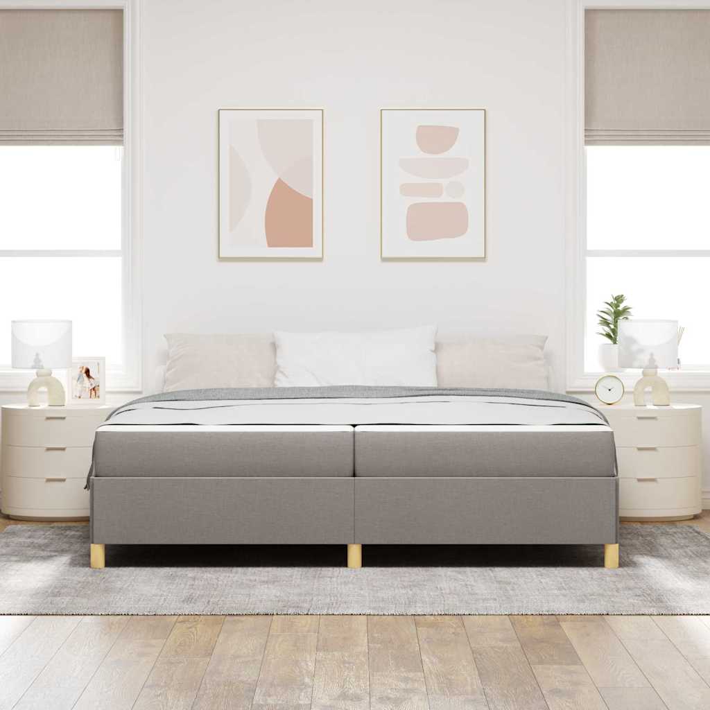 Cadre de lit avec matelas Taupe 200 x 200 cm tissu - XIOS
