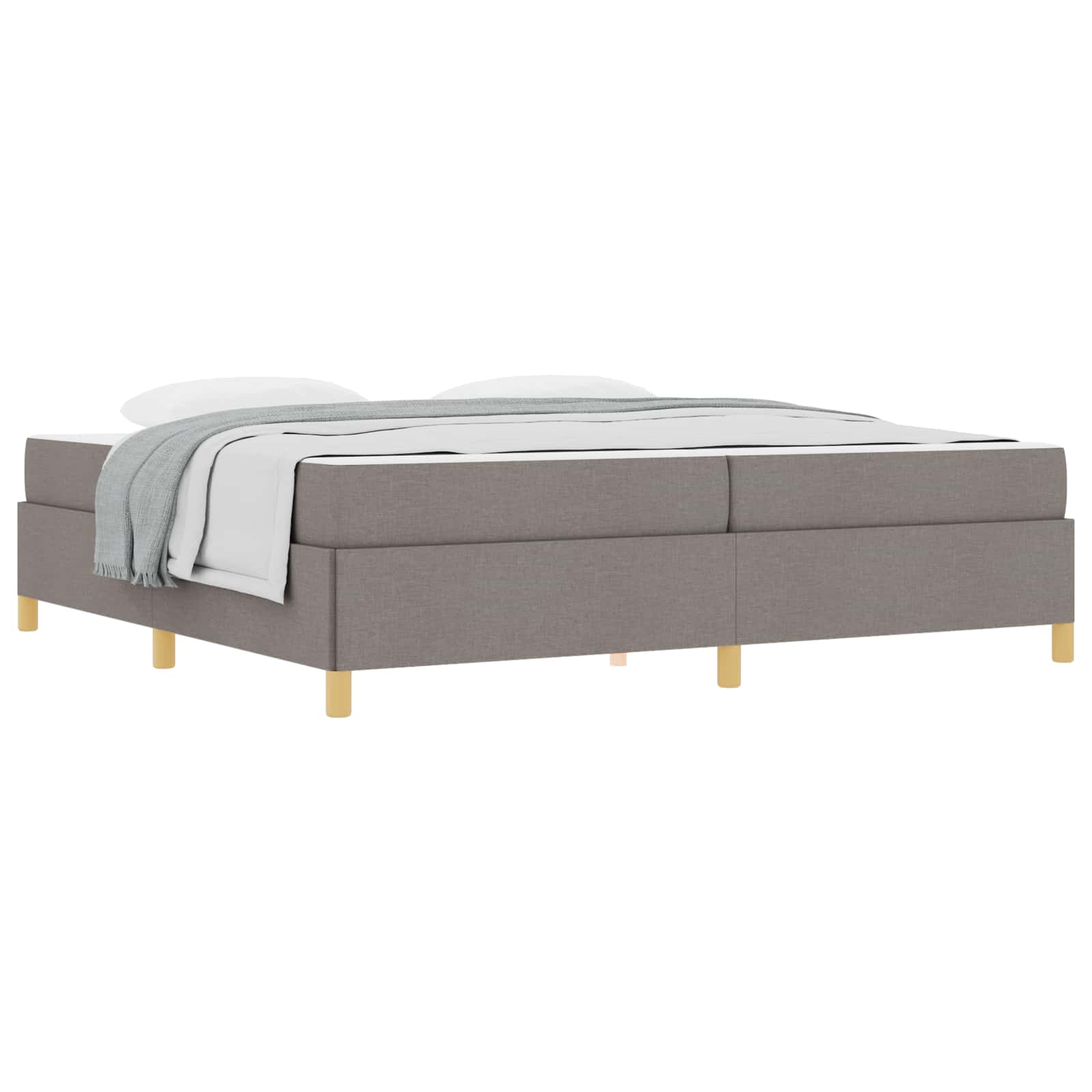 Cadre de lit avec matelas Taupe 200 x 200 cm tissu - XIOS