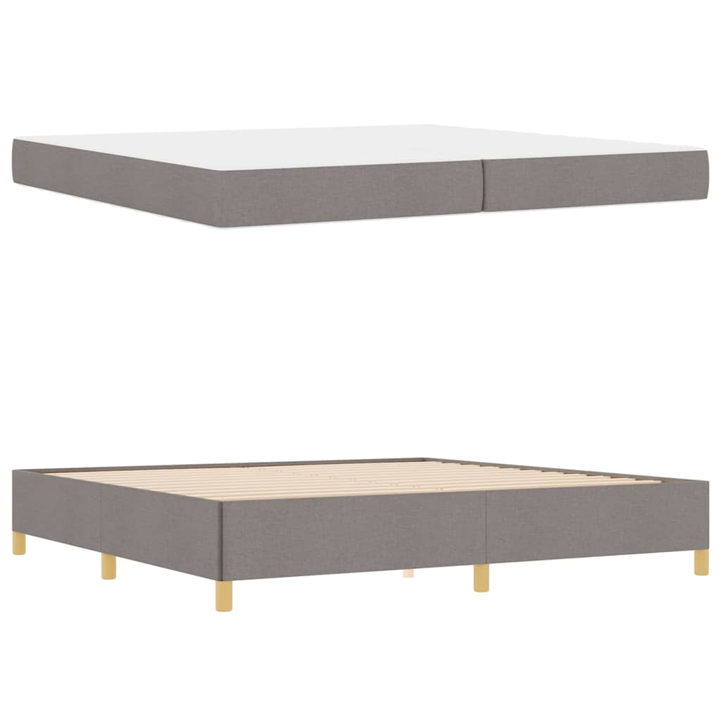 Cadre de lit avec matelas Taupe 200 x 200 cm tissu - XIOS