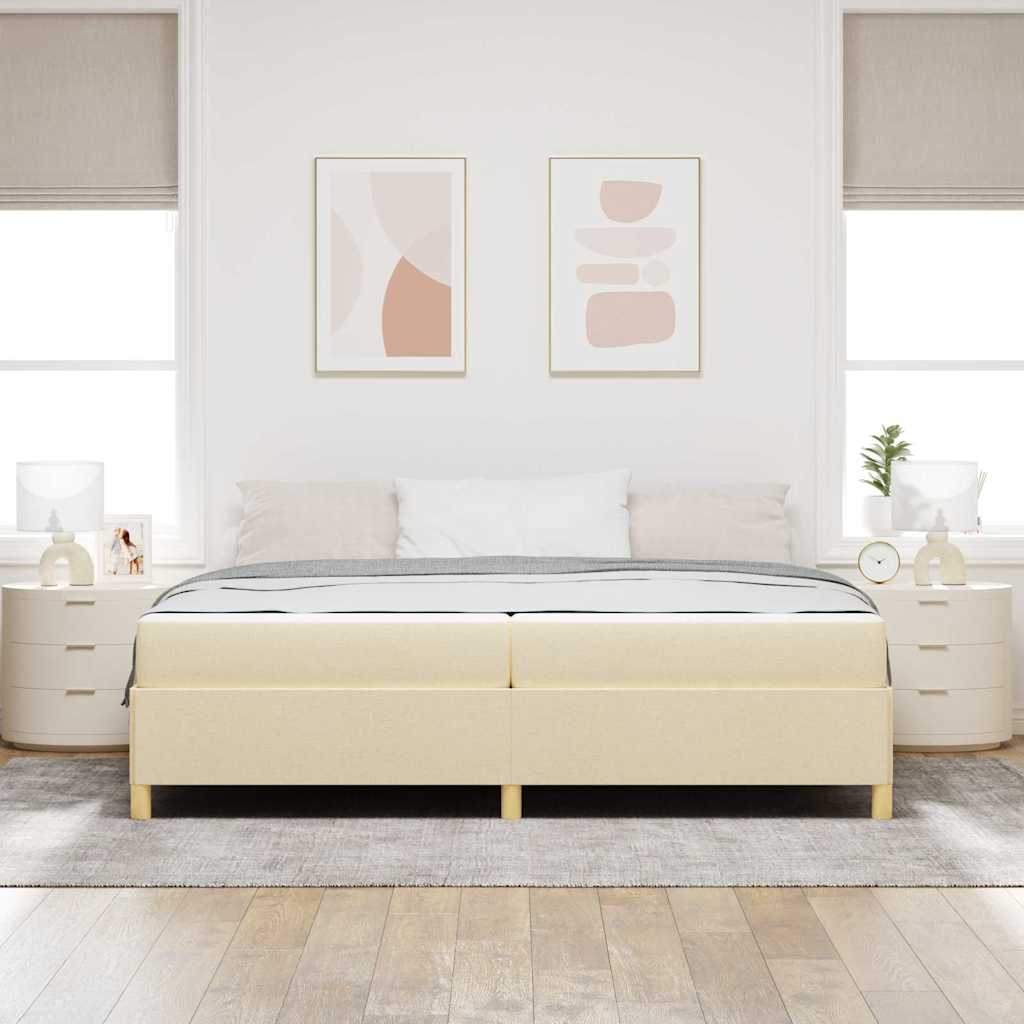 Cadre de lit avec matelas Crème 200 x 200 cm tissu - XIOS