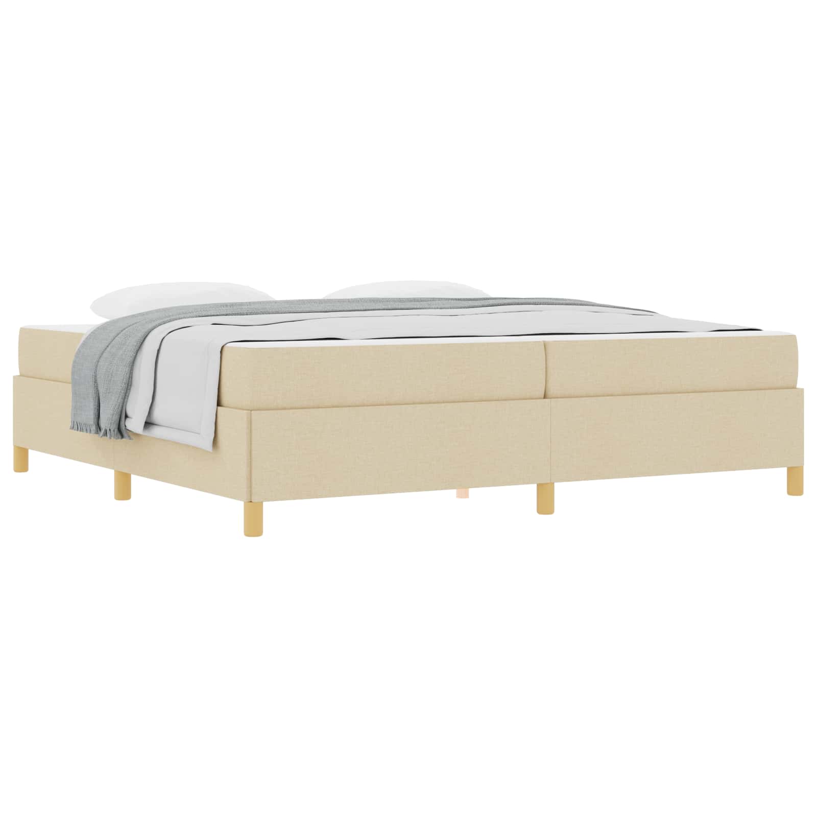 Cadre de lit avec matelas Crème 200 x 200 cm tissu - XIOS