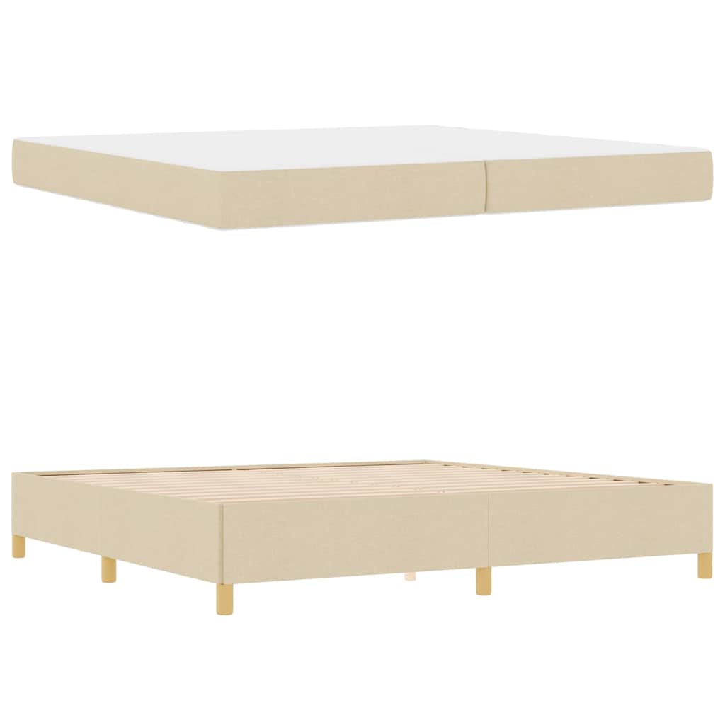 Cadre de lit avec matelas Crème 200 x 200 cm tissu - XIOS