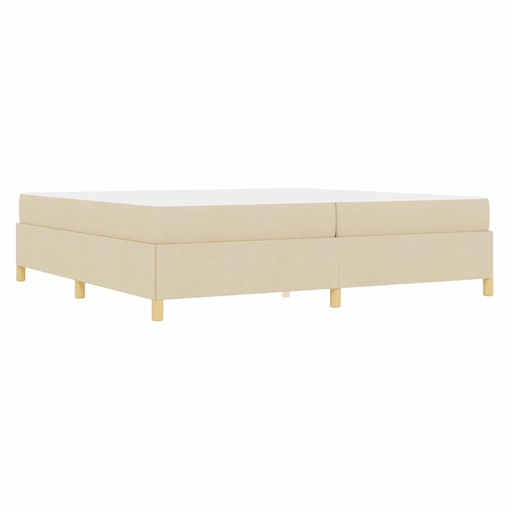 Cadre de lit avec matelas Crème 200 x 200 cm tissu - XIOS