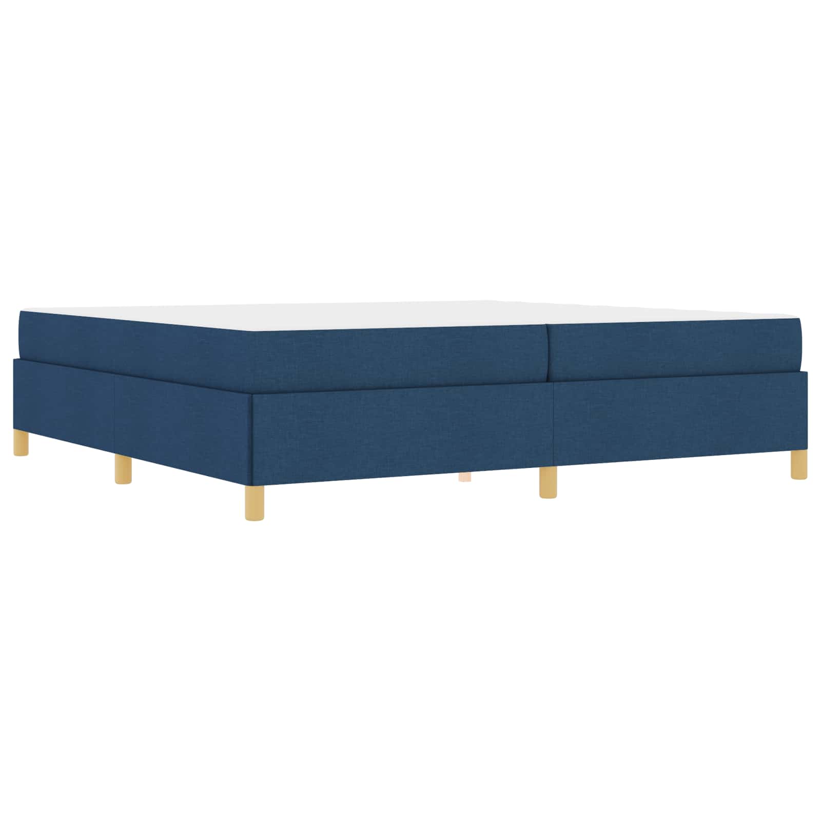 Cadre de lit avec matelas Bleu 200 x 200 cm tissu - XIOS
