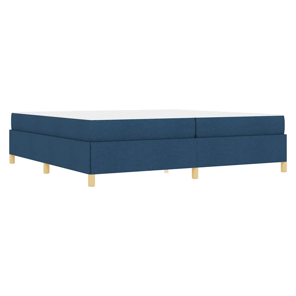 Cadre de lit avec matelas Bleu 200 x 200 cm tissu - XIOS
