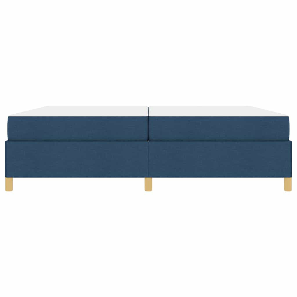 Cadre de lit avec matelas Bleu 200 x 200 cm tissu - XIOS