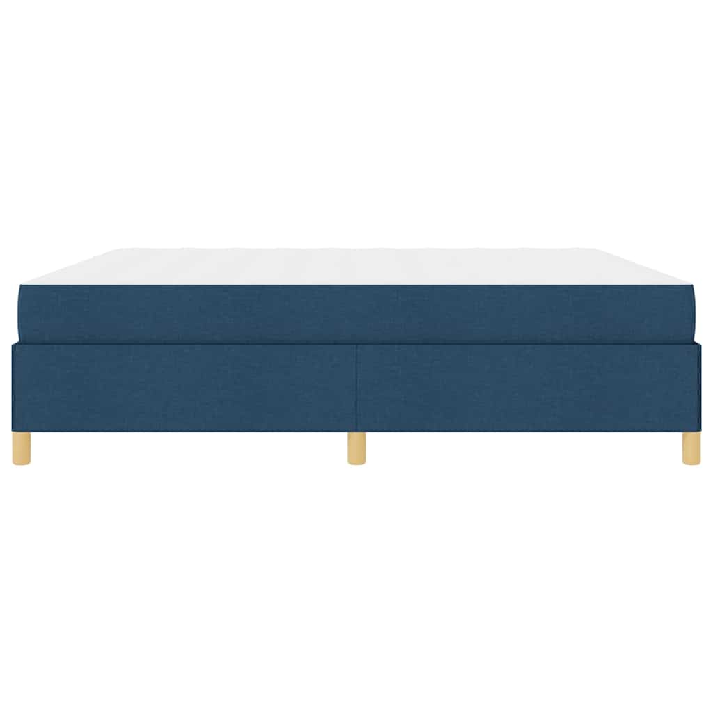 Cadre de lit avec matelas Bleu 200 x 200 cm tissu - XIOS
