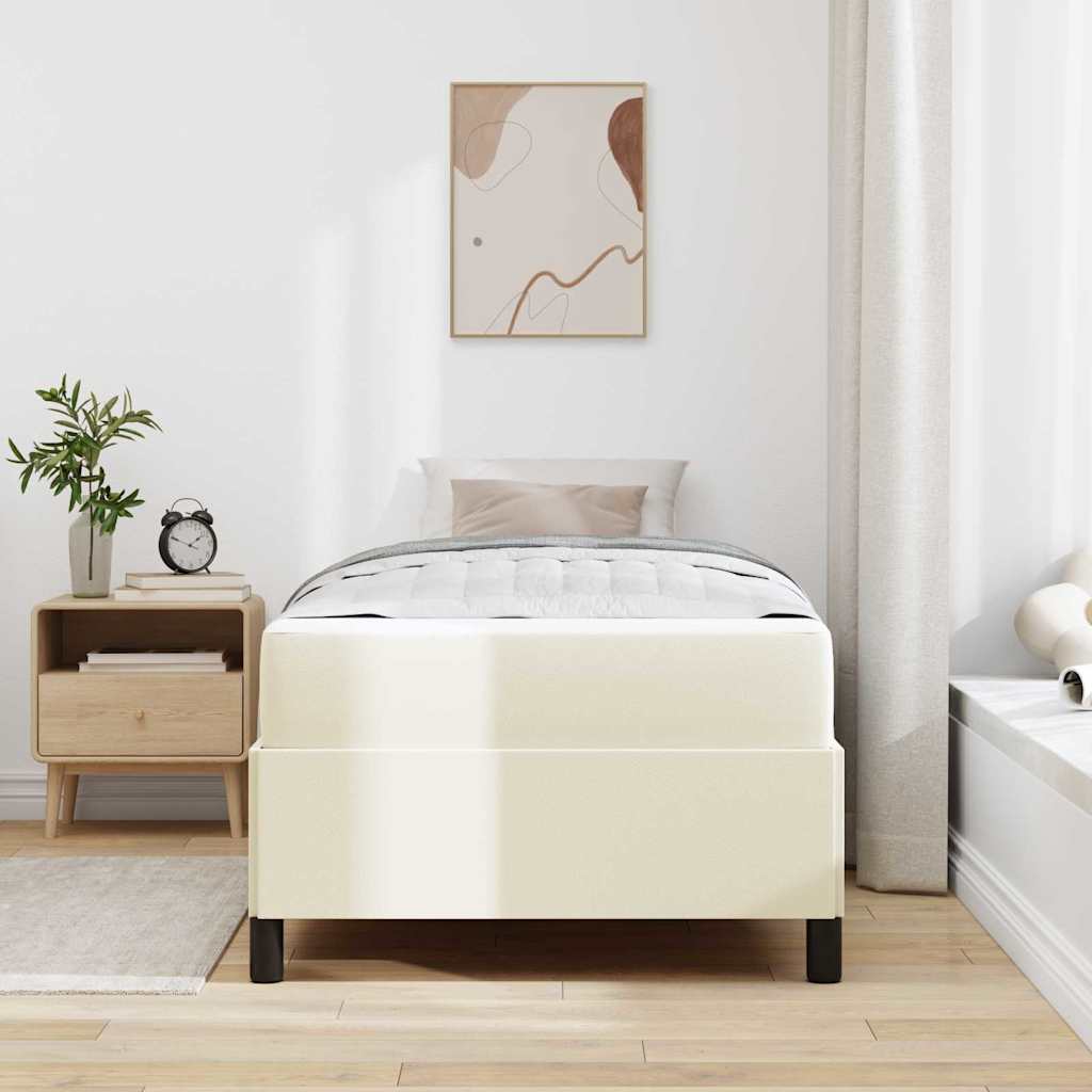 Cadre de lit avec matelas Crème 80 x 200 cm tissu - XIOS