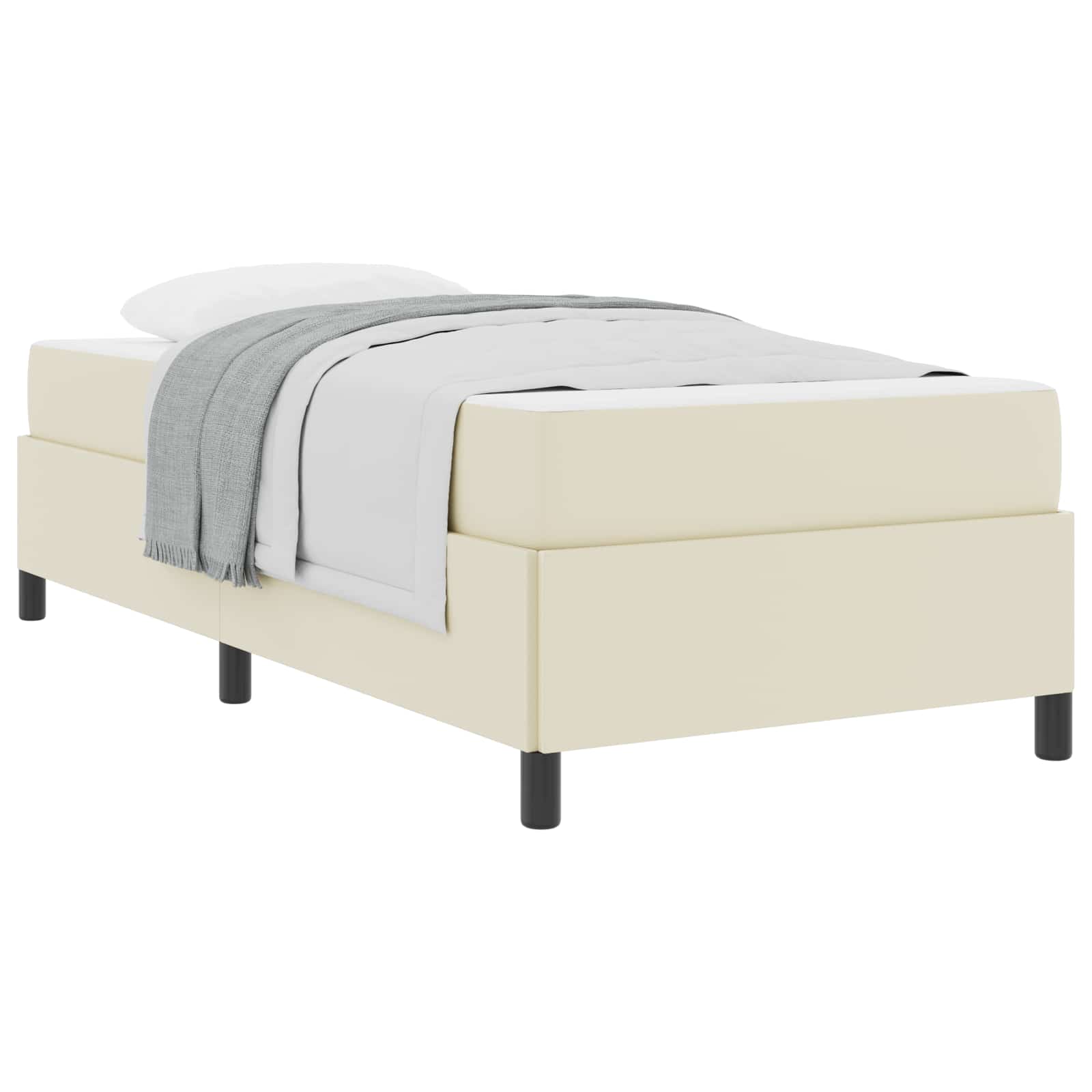Cadre de lit avec matelas Crème 80 x 200 cm tissu - XIOS
