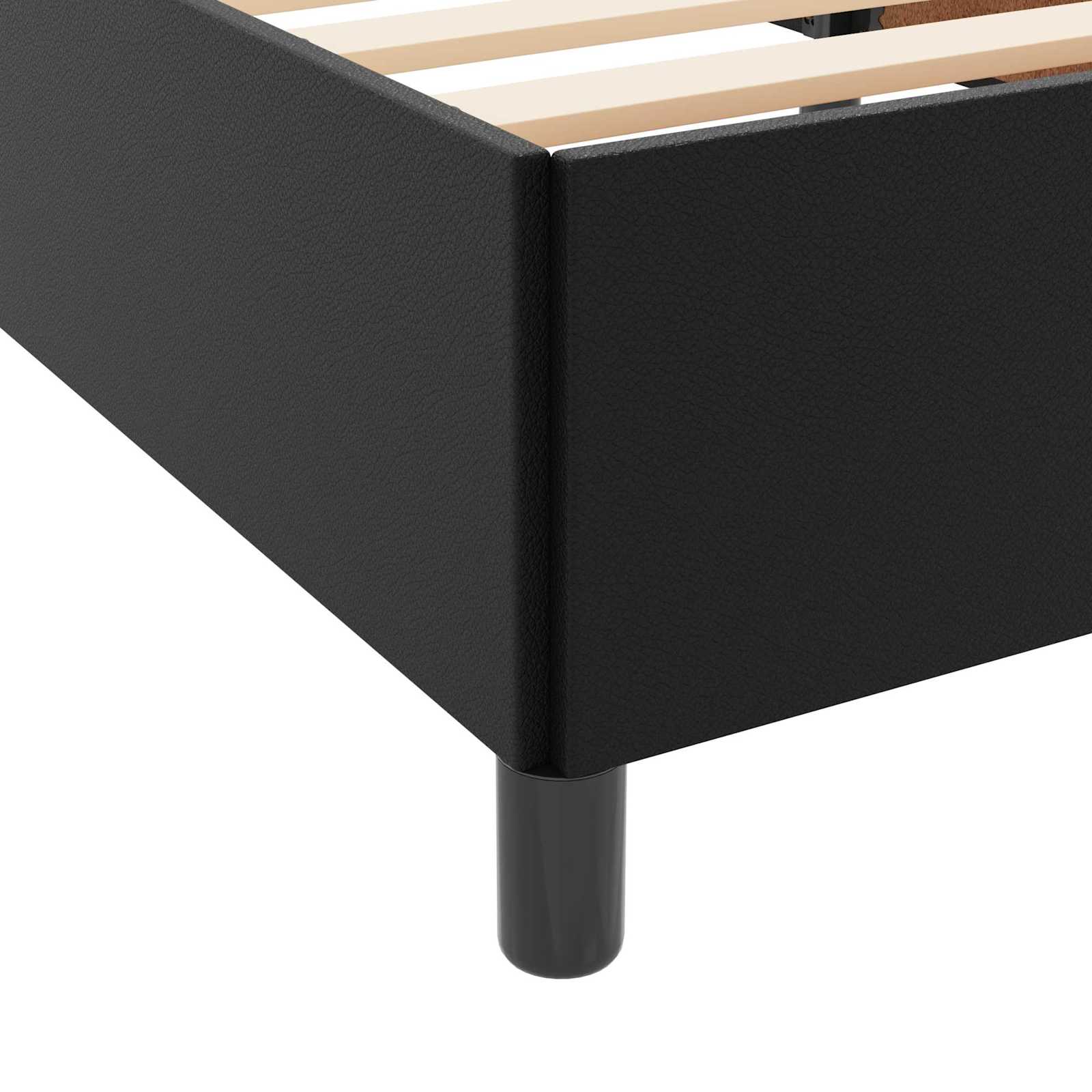 Cadre de lit avec matelas Noir 90 x 190 cm tissu - XIOS
