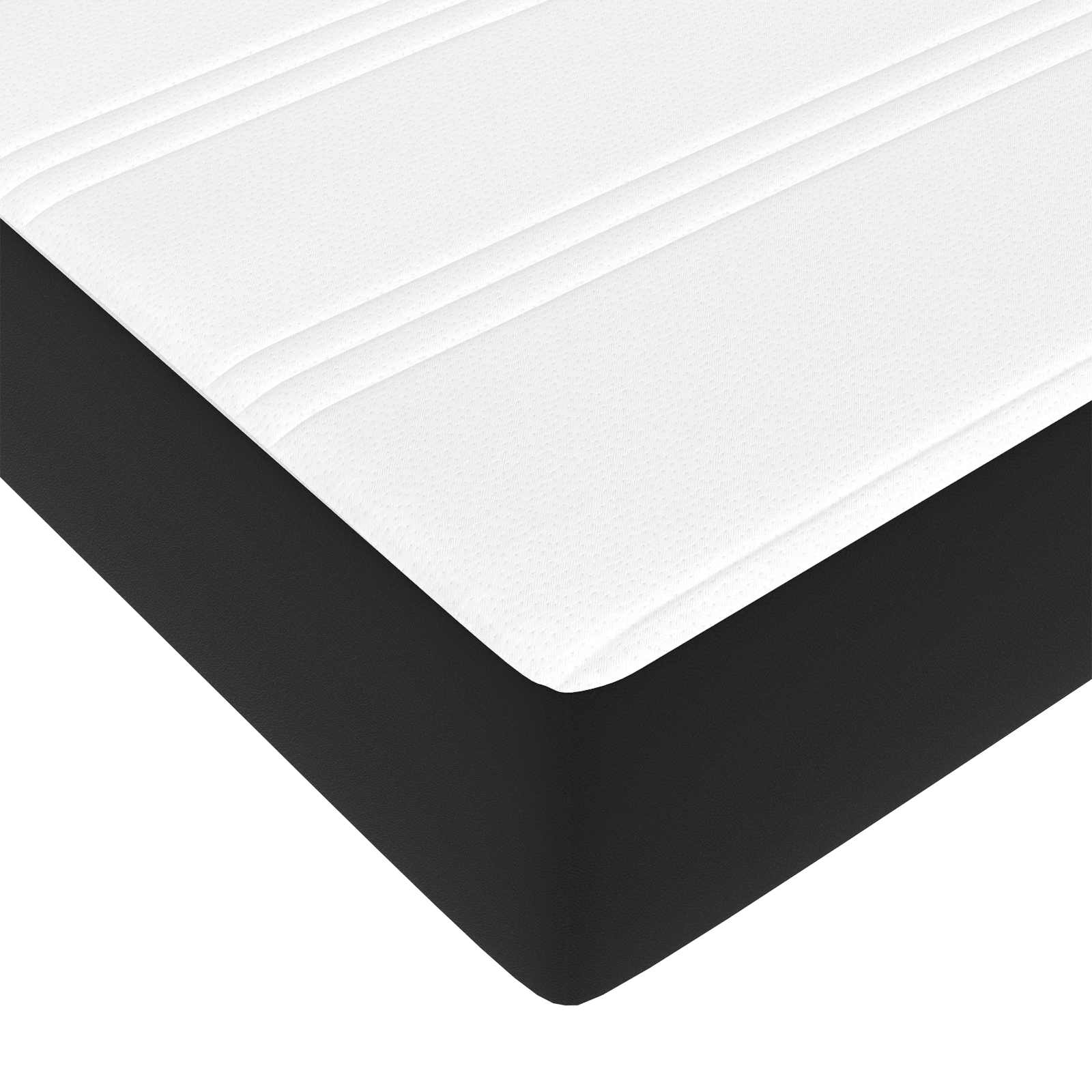 Cadre de lit avec matelas Noir 90 x 190 cm tissu - XIOS