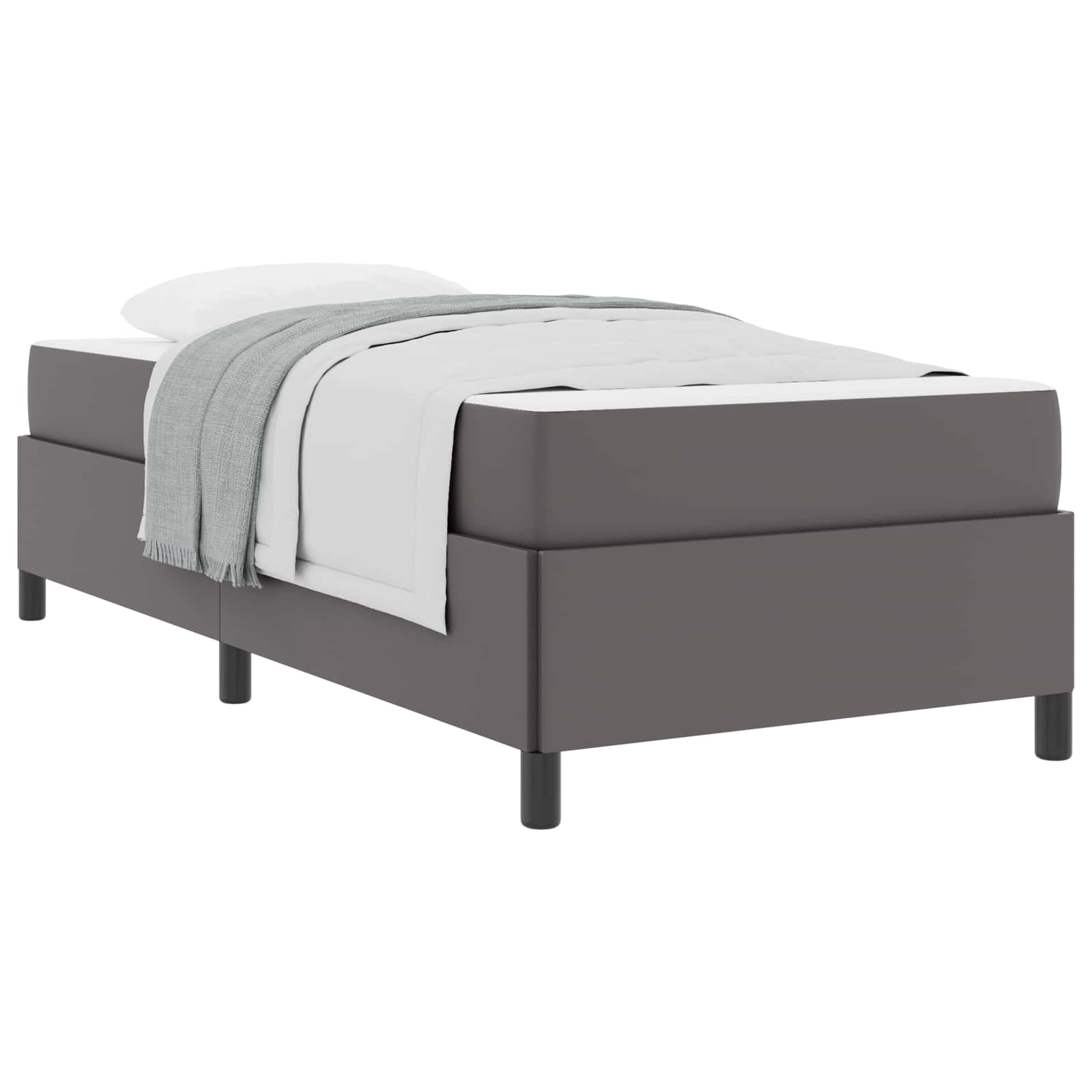 Cadre de lit avec matelas Gris 90 x 190 cm tissu - XIOS
