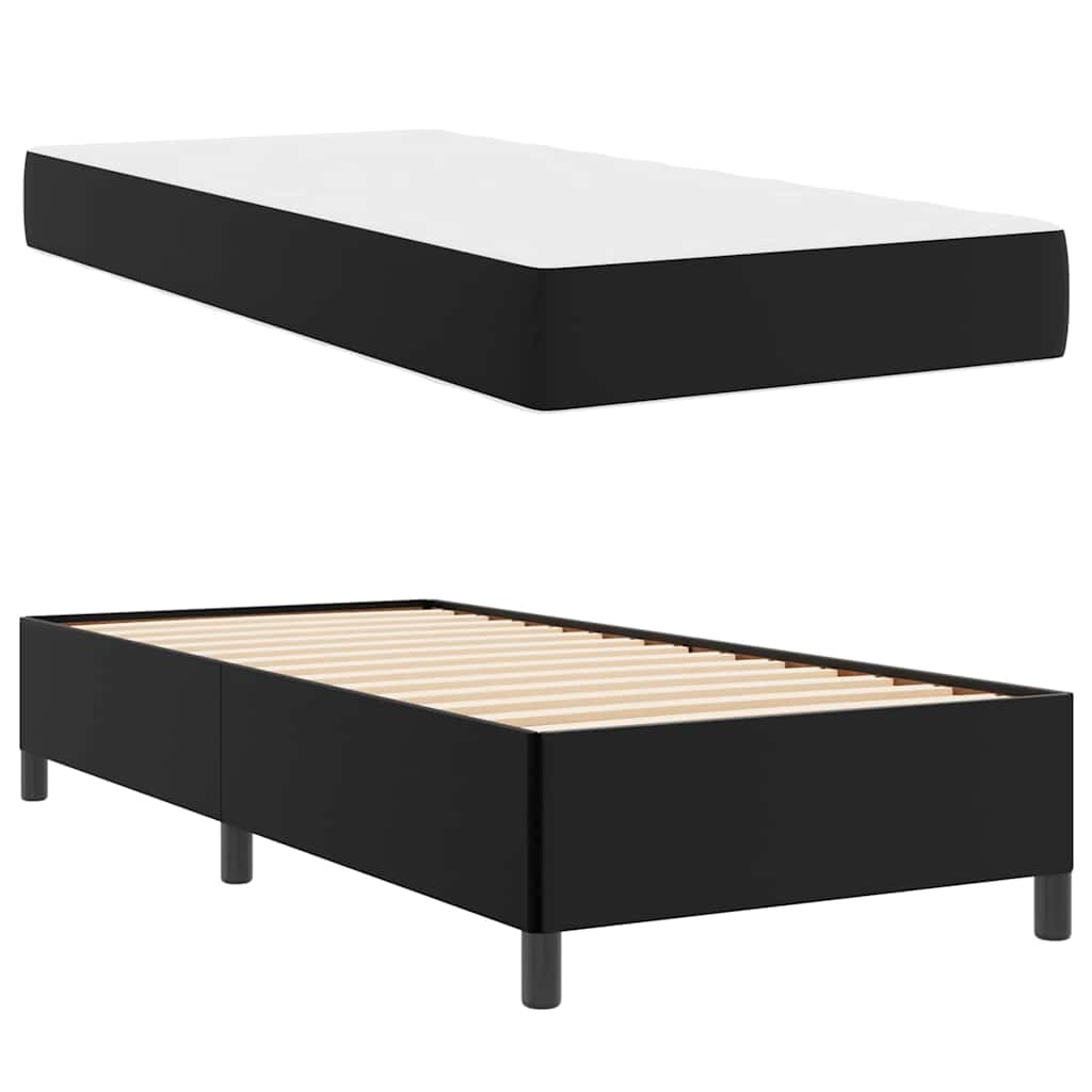Cadre de lit avec matelas Noir 90 x 200 cm tissu - XIOS