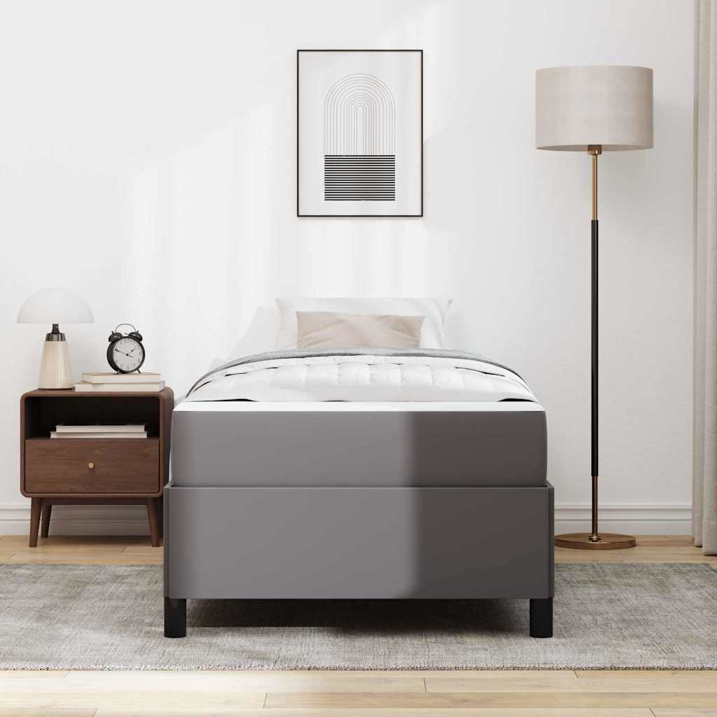 Cadre de lit avec matelas Gris 90 x 200 cm tissu - XIOS
