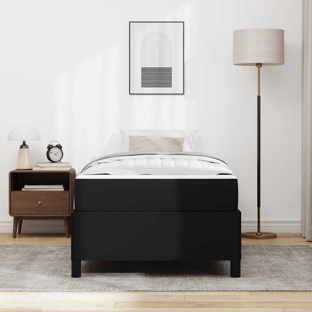 Cadre de lit avec matelas Noir 100 x 200 cm tissu - XIOS