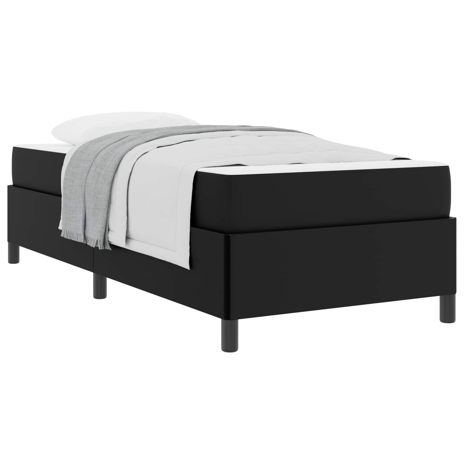 Cadre de lit avec matelas Noir 100 x 200 cm tissu - XIOS
