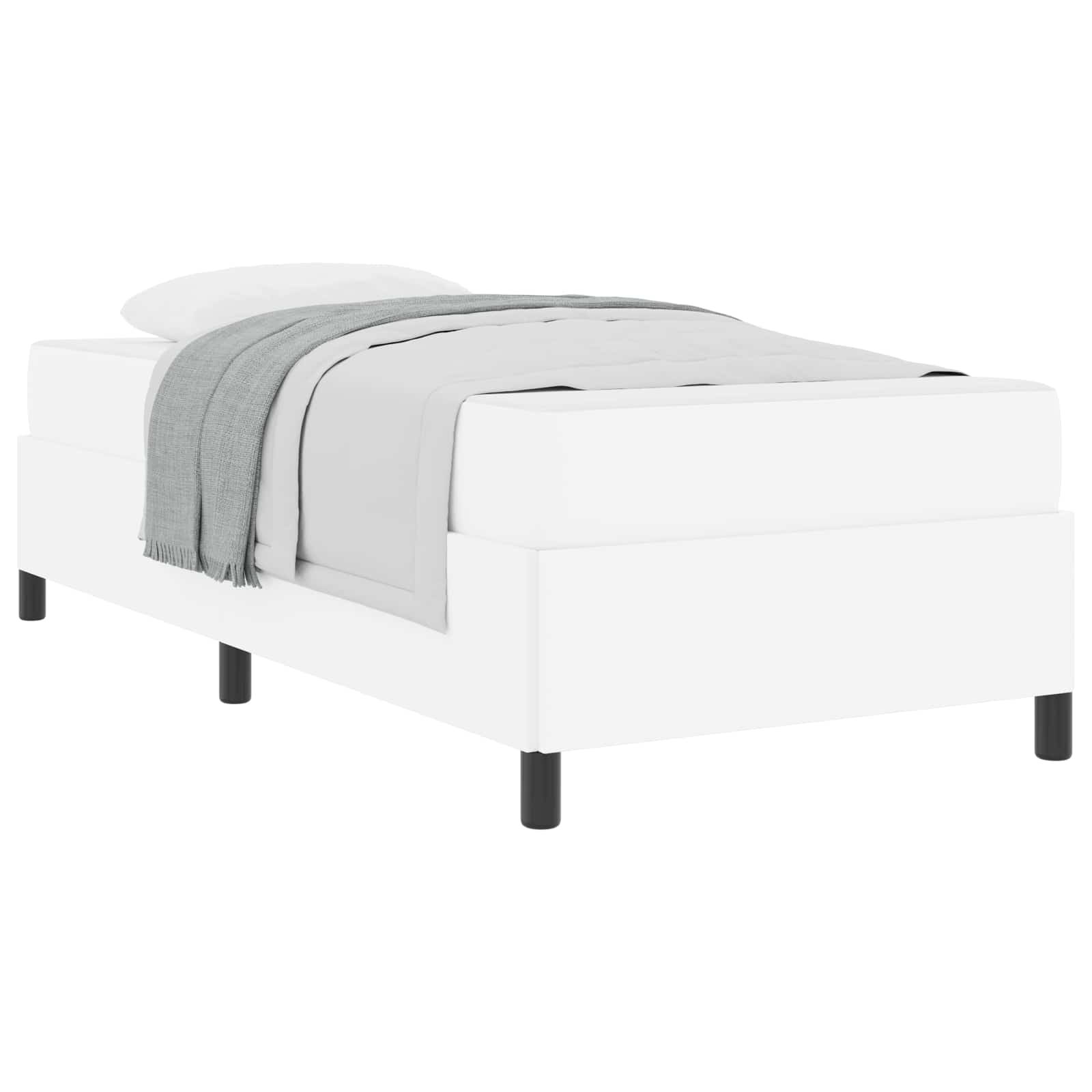 Cadre de lit avec matelas Blanc 100 x 200 cm tissu - XIOS