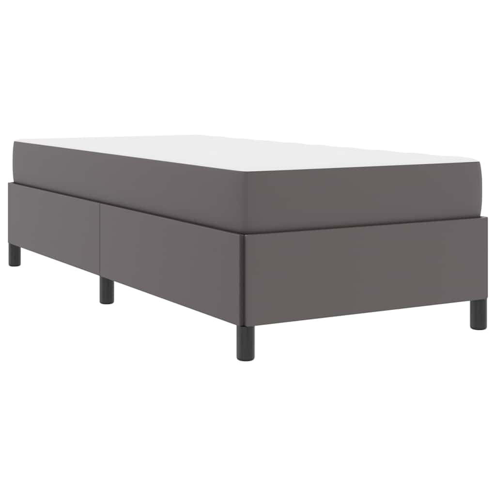 Cadre de lit avec matelas Gris 100 x 200 cm Faux cuir - XIOS