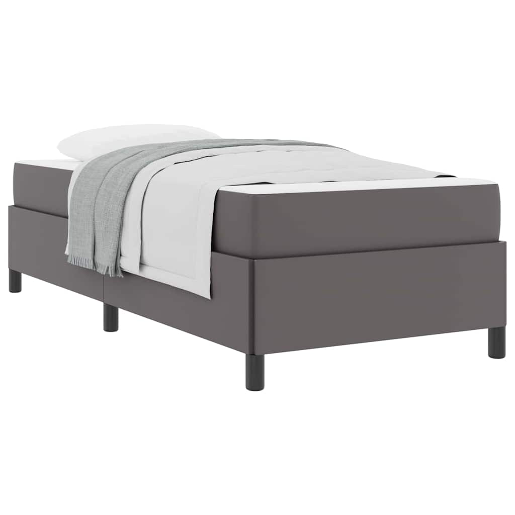 Cadre de lit avec matelas Gris 100 x 200 cm Faux cuir - XIOS