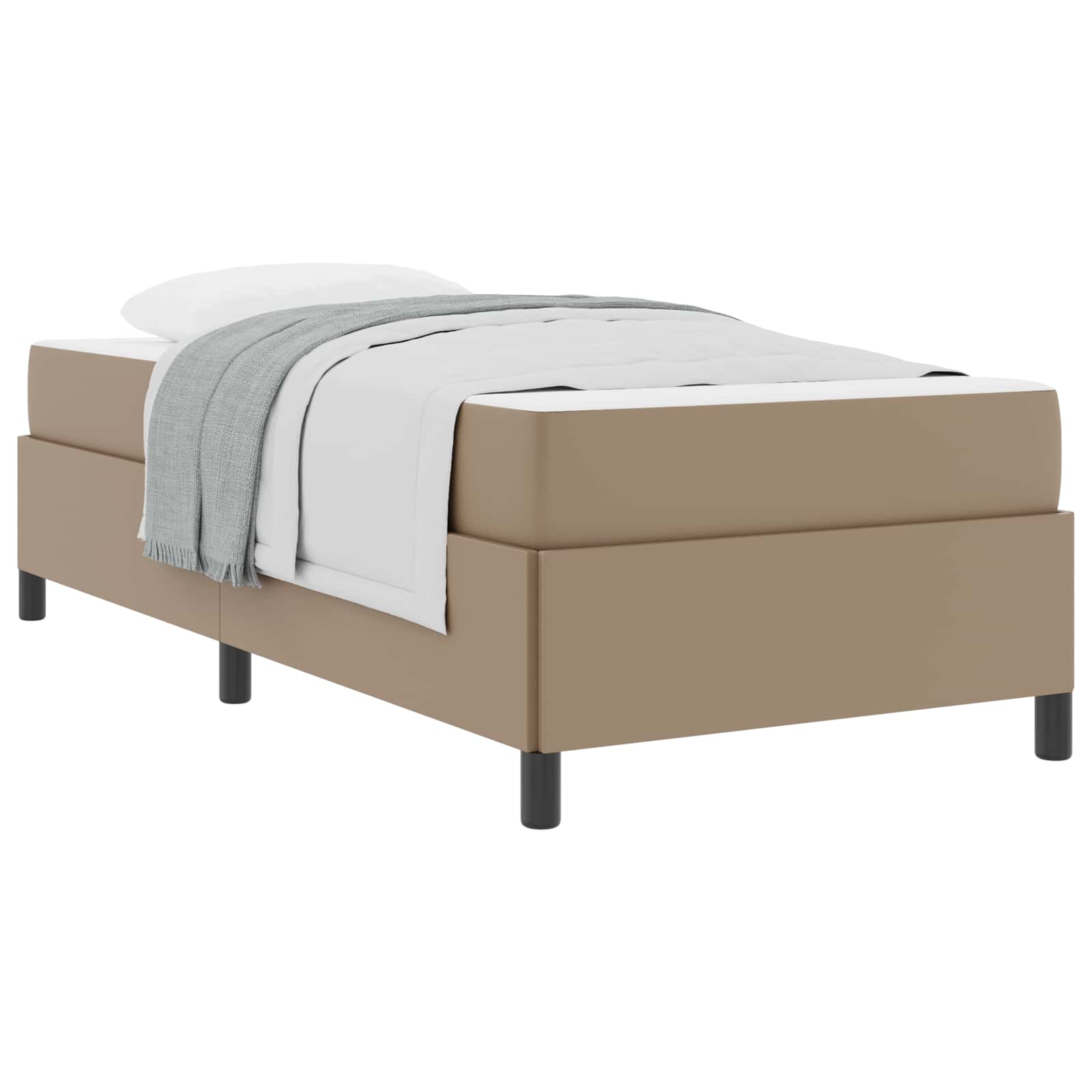 Cadre de lit avec matelas Cappuccino 100 x 200 cm tissu - XIOS