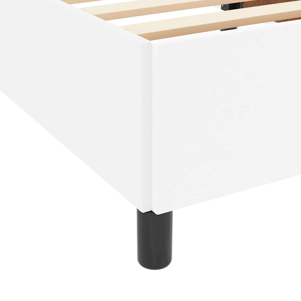 Cadre de lit avec matelas Blanc 120 x 190 cm tissu - XIOS